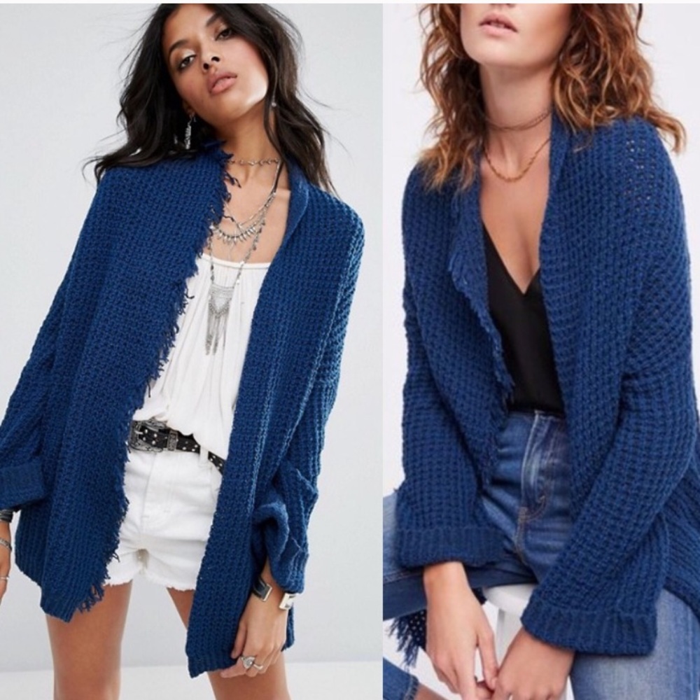 Free people navy blue cardigan
